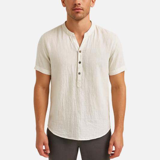 Casual Linen Shirt – Breathable Men's Polo Shirt