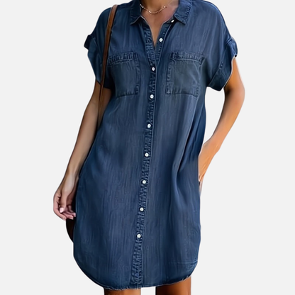 Button-Down Denim Dress for Women