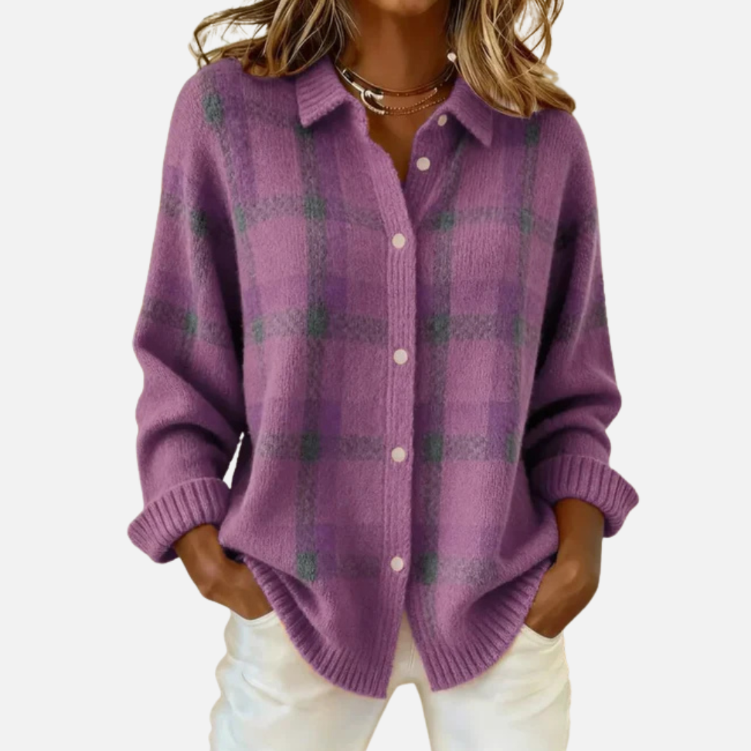 Melissa | Women's Plaid Button Down Shirt Oversized Long Sleeve