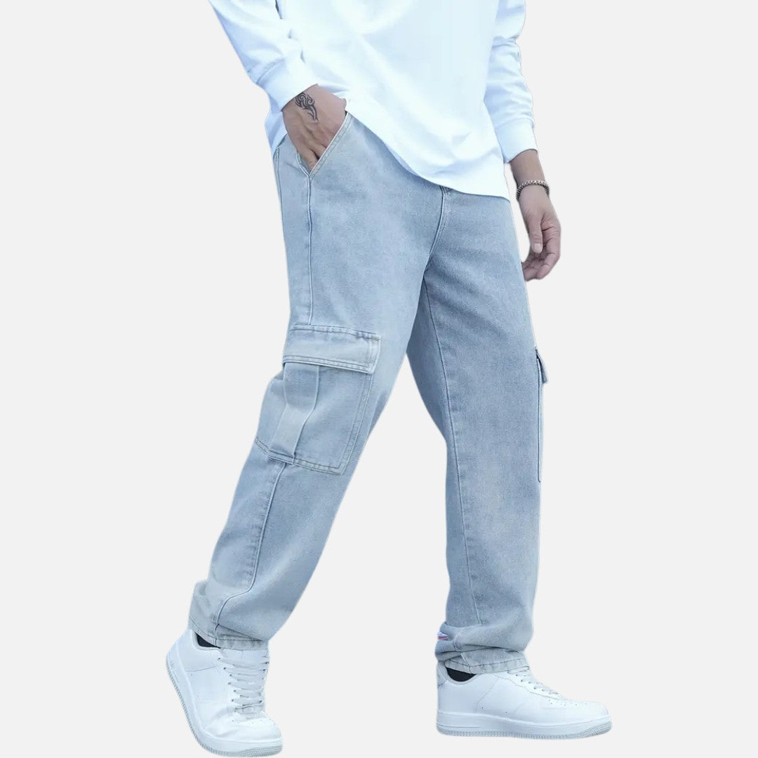 Elara | Men’s Straight Fit Denim Cargo Pants