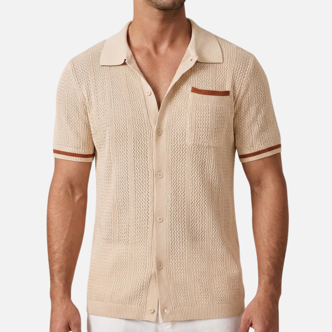 Men's Breathable Knit Polo T-Shirt