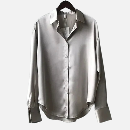 Women’s Satin Button-Up Blouse