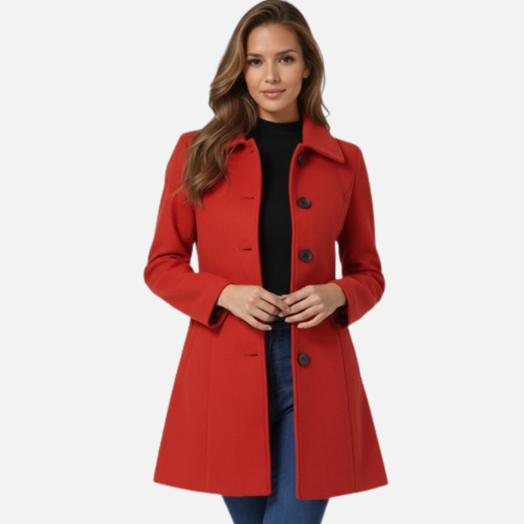 Women's Tailored Single-Breasted Wool Coat