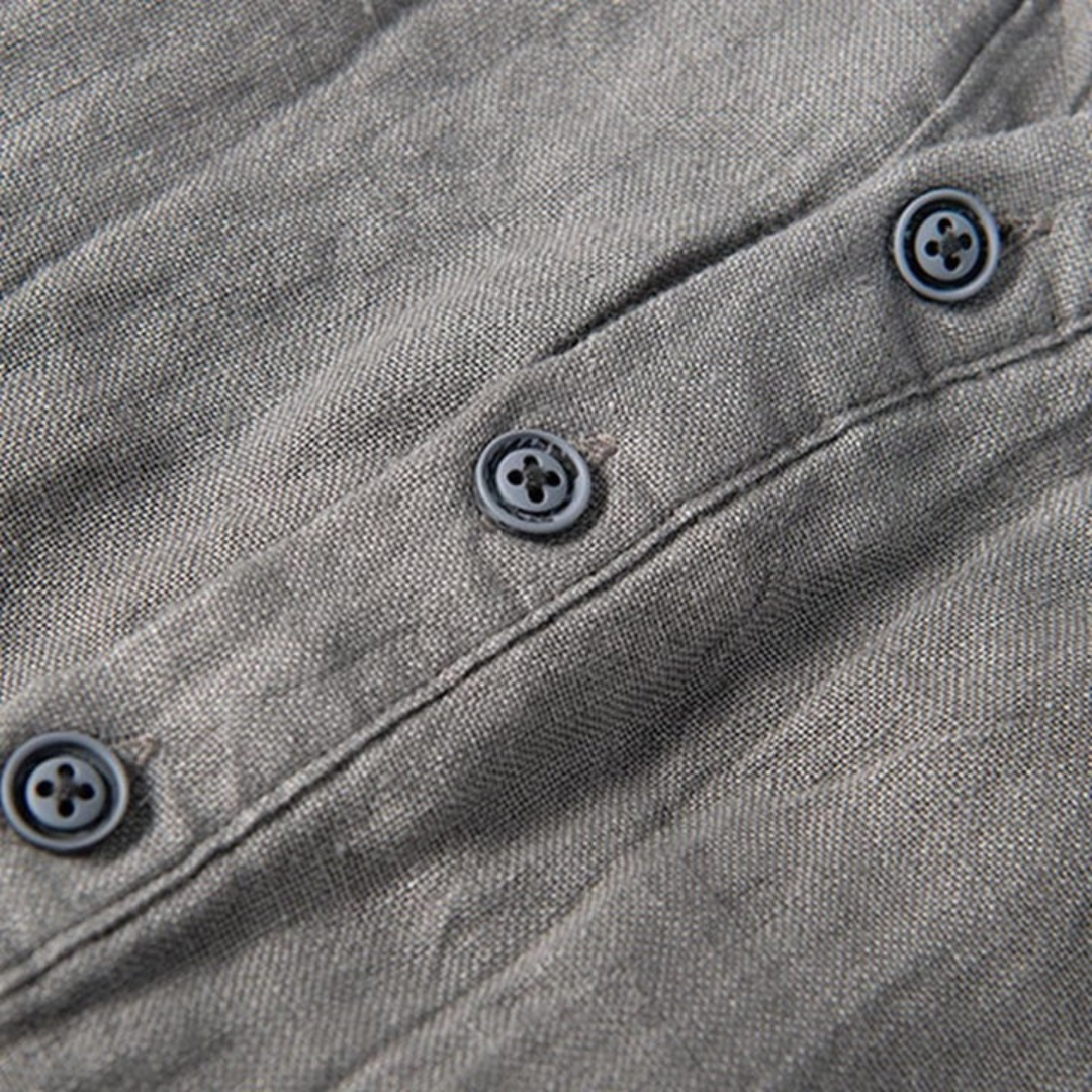 Men's Short Sleeve Linen Polo Henley Shirt