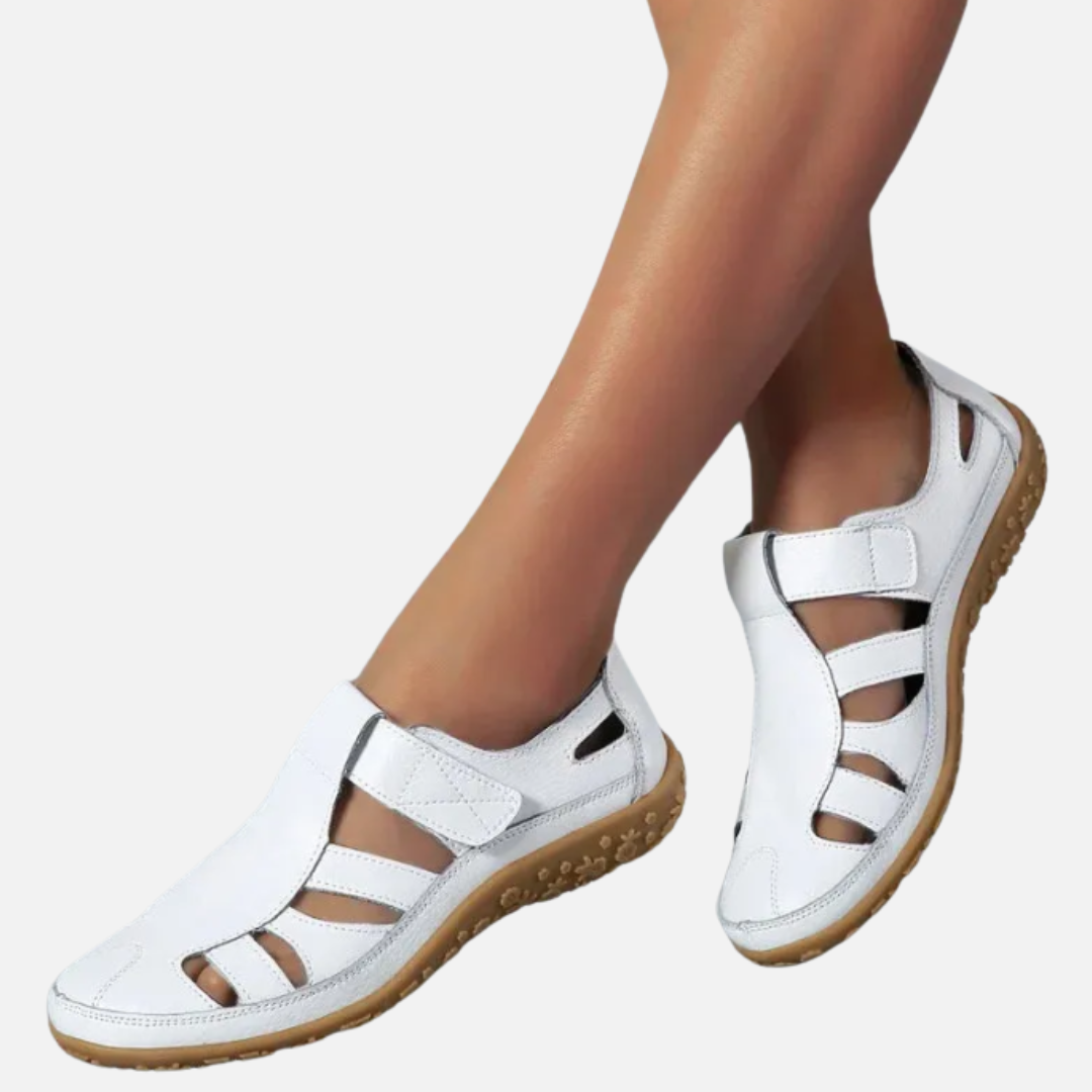 Women's Leather Walking Sandals - Comfortable Arch Support Shoes