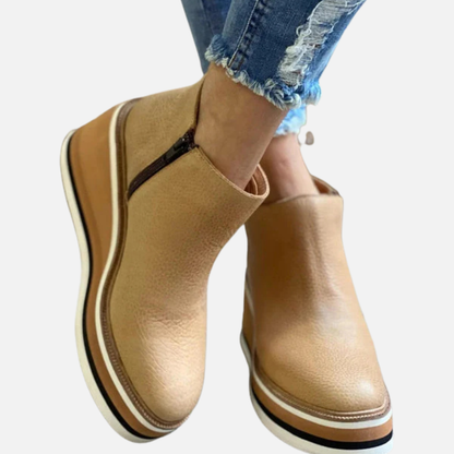 Women's Side-Zip Platform Wedge Boots