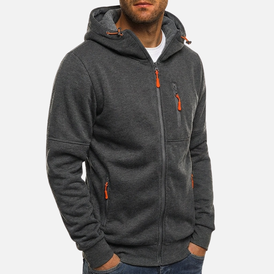 Men’s Jacket Full-Zip Hooded with Utility Pockets