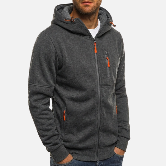 Men’s Jacket Full-Zip Hooded with Utility Pockets