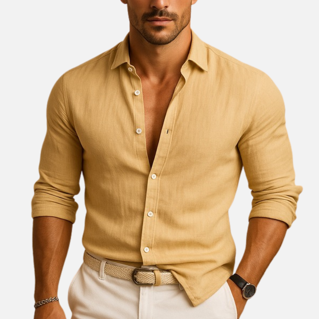 Men’s Slim Fit Shirt – Breathable Long Sleeve Casual