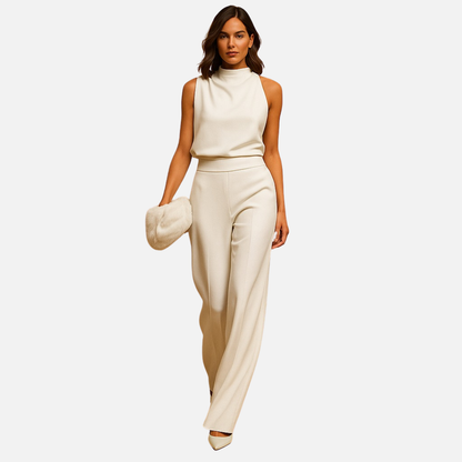Women's Sleeveless Elegant Jumpsuit | High Neck