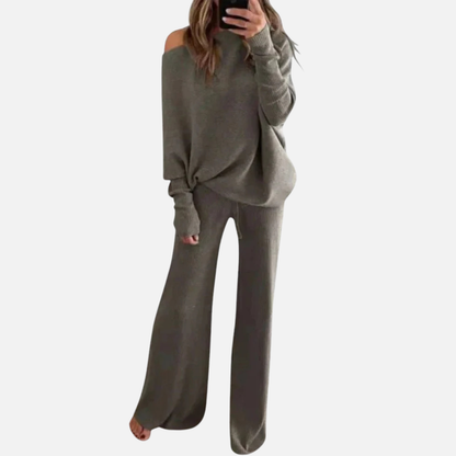 Women’s Off-Shoulder Knit Lounge Set Loungewear