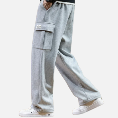 Men's Wide Leg Cargo Trousers | Relaxed Fit Baggy Cargo Pants