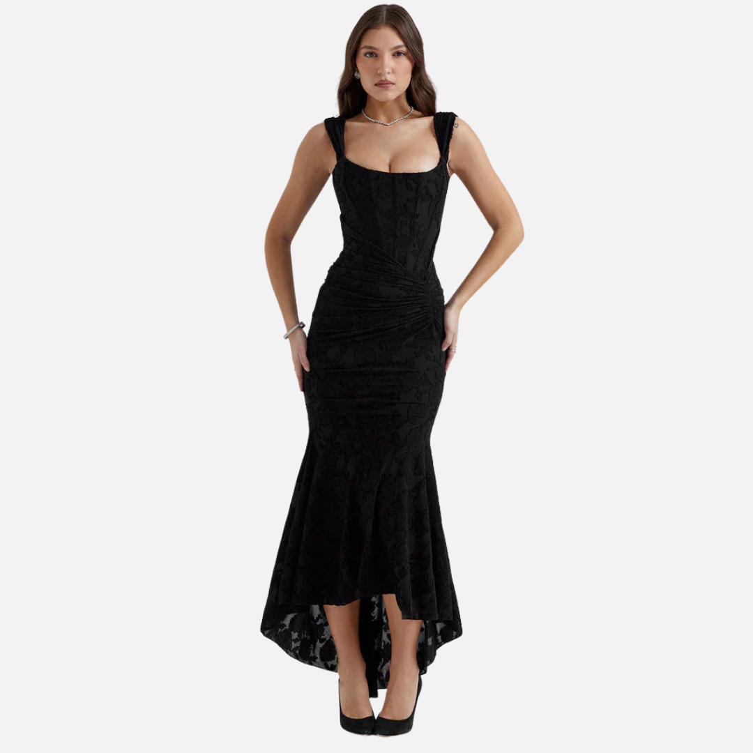 Evonne | Textured Maxi Dress with Spaghetti Straps