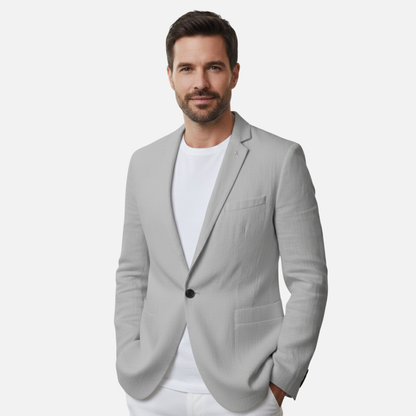 Men’s Casual Linen Blazer – Lightweight Tailored Slim Fit