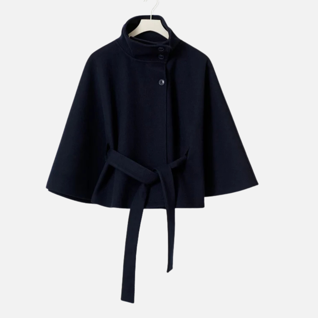 Women's Elegant Belted Jacket Cape