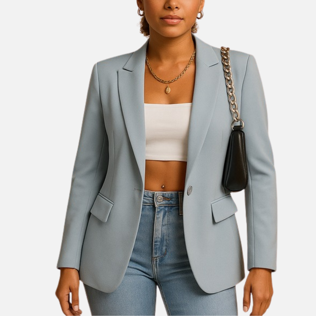 Women’s Casual Elegant Blazer - Tailored Single-Button Jacket