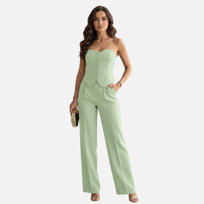 Women's Chic Strapless Pantsuit – Jumpsuit