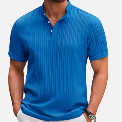 Men's Textured Quarter Zip Polo Shirt