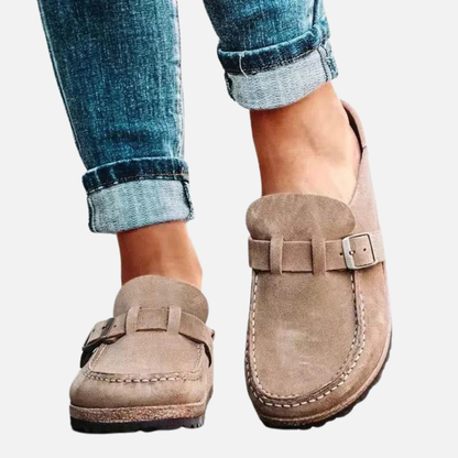 Women's Buckle Suede Comfortable Clogs