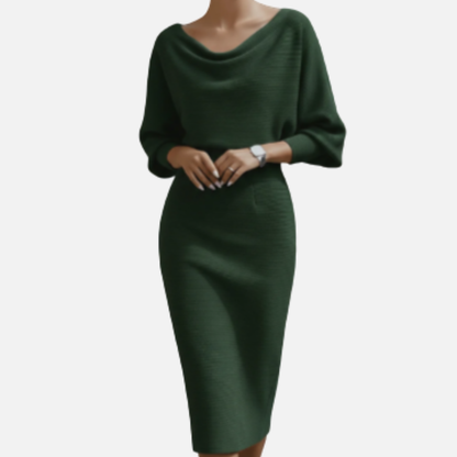 Women's Cowl Knit Midi Dress