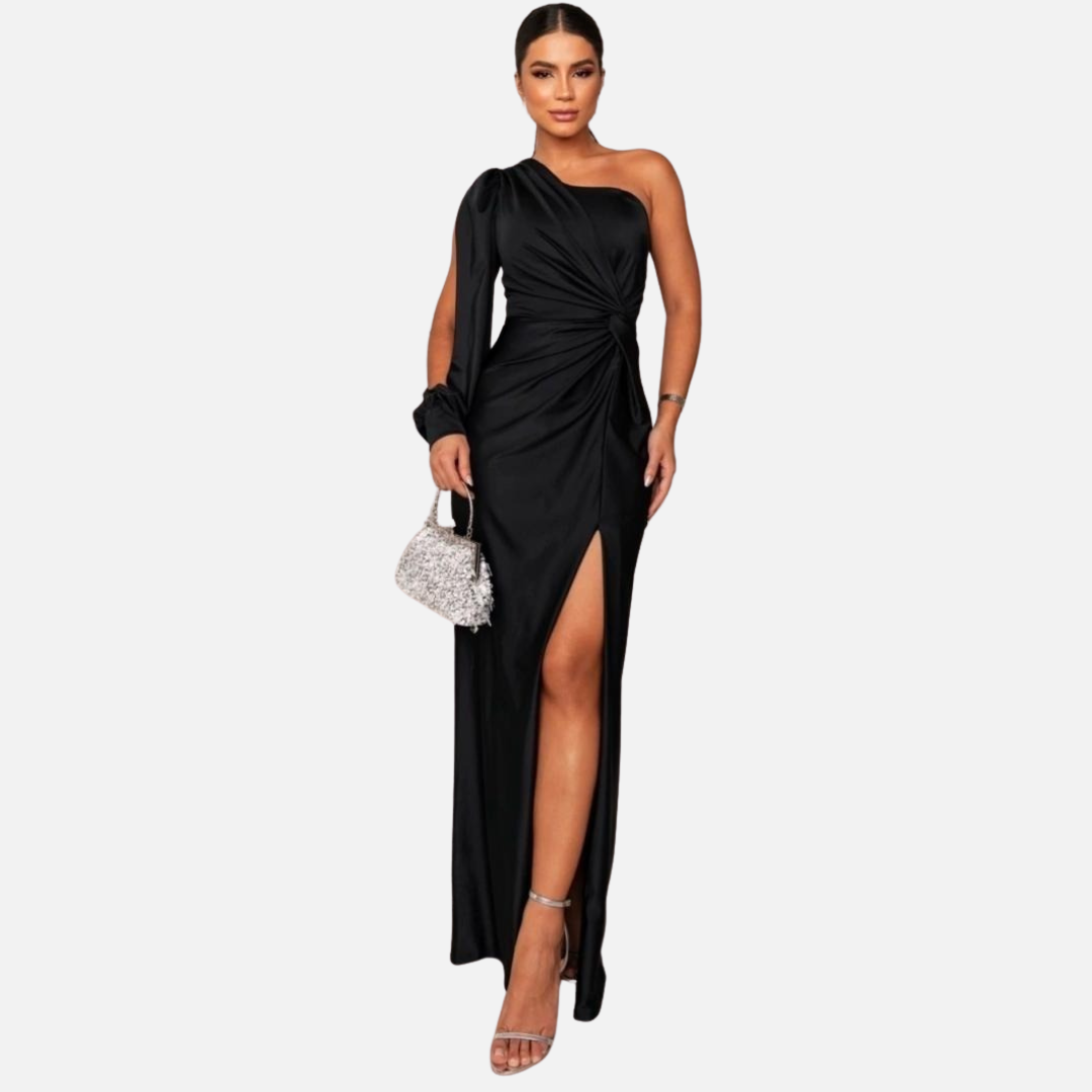 Women’s Off Shoulder Satin Evening Dres