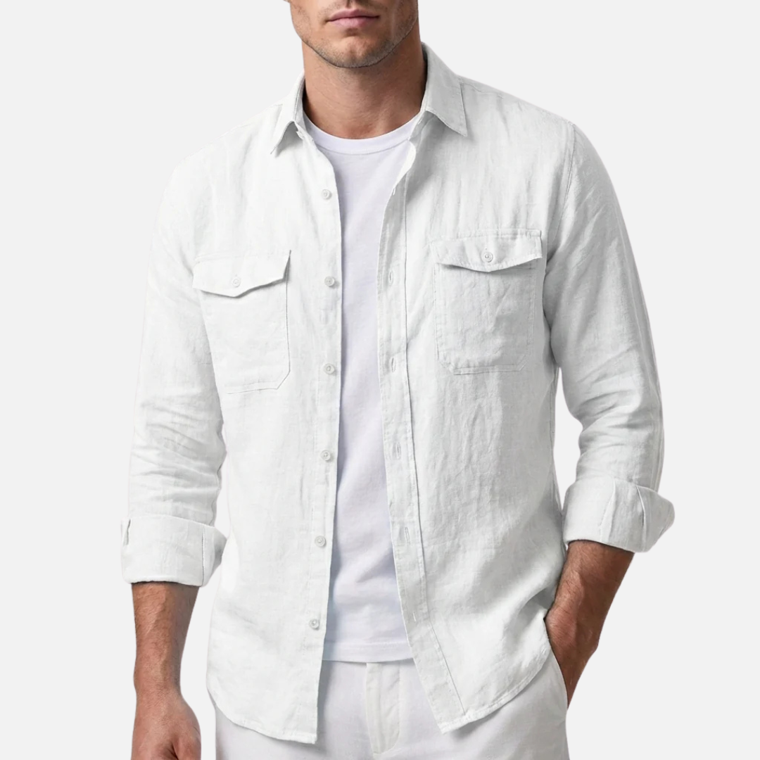 Men's Casual Long Sleeve Button-Down Shirt