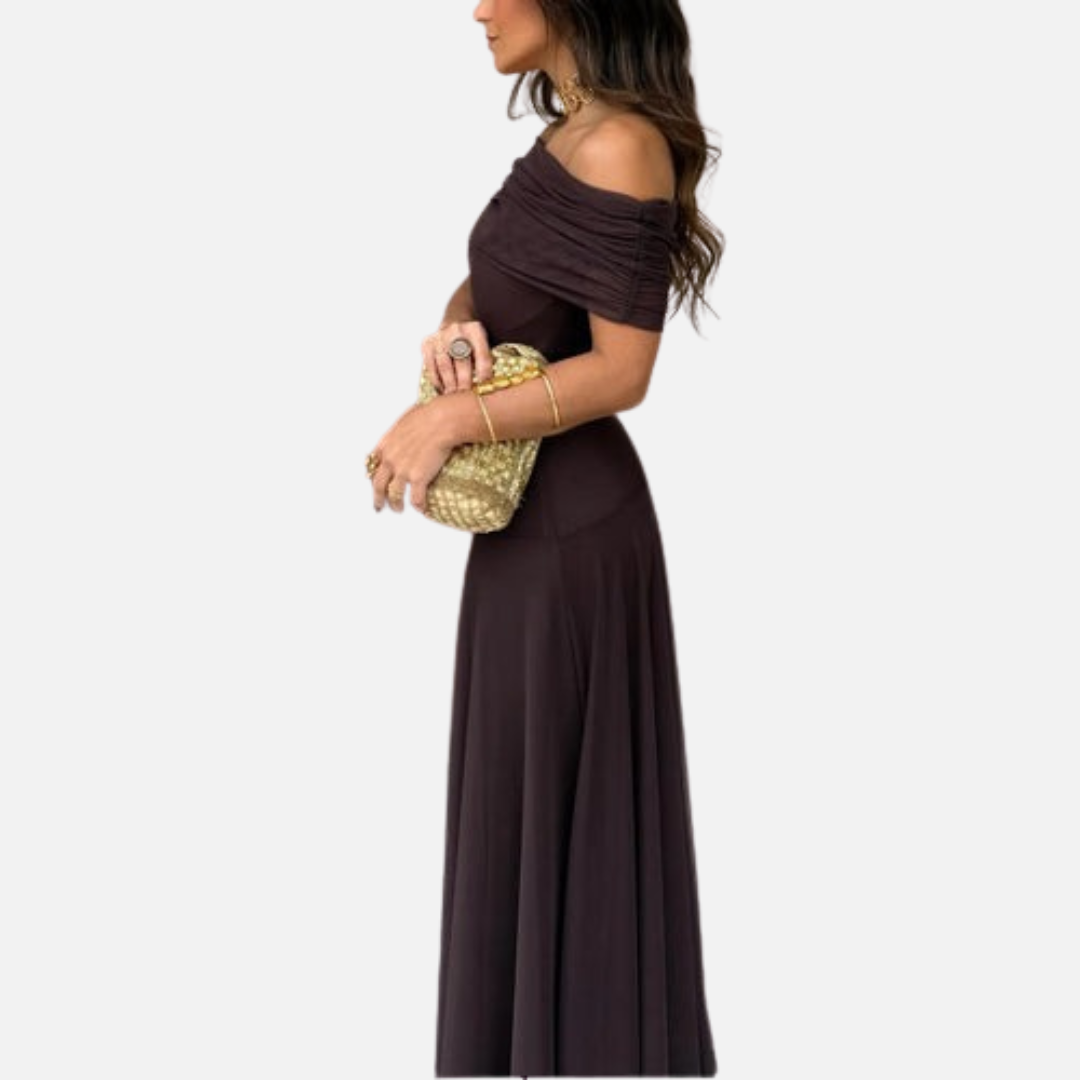 Women’s Off-Shoulder Mesh Maxi Dress