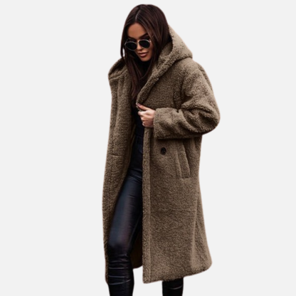 Women's Long Teddy Overcoat