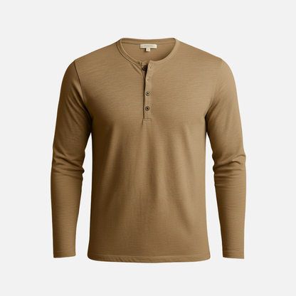 Men’s Long Sleeve Shirt – Soft Linen Blend Casual Top