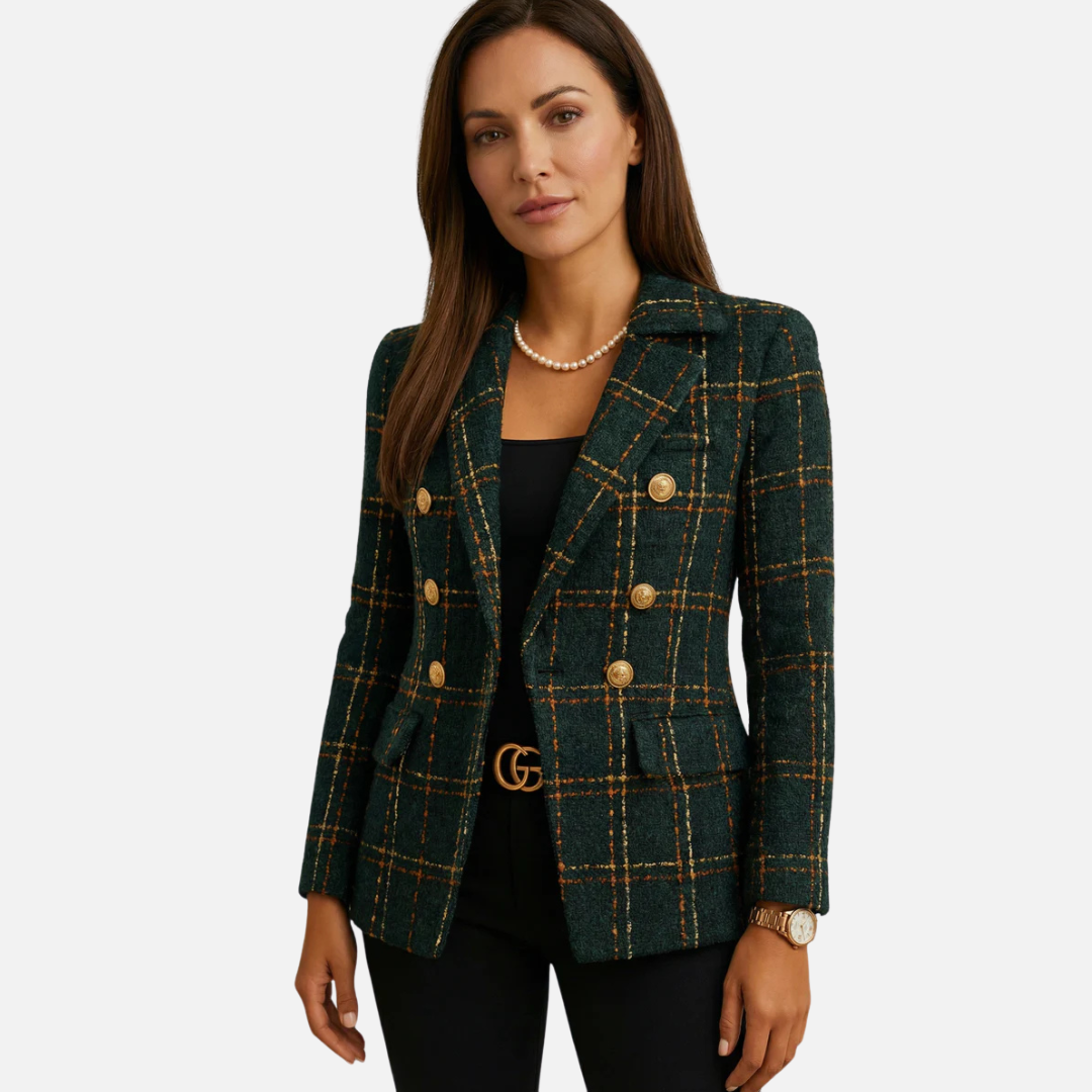 Zaras | Plaid Double Breasted Blazer