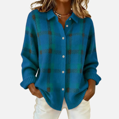 Melissa | Women's Plaid Button Down Shirt Oversized Long Sleeve