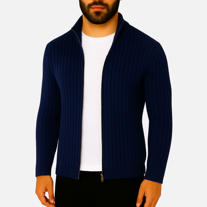 Men's Zipped Cardigan – Stylish Knitted Jacket