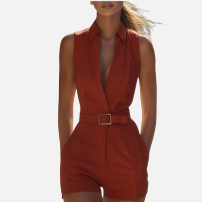 Women's Tailored Sleeveless V-Neck Suit
