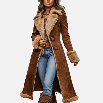 Women’s Long Shearling Jacket Lined