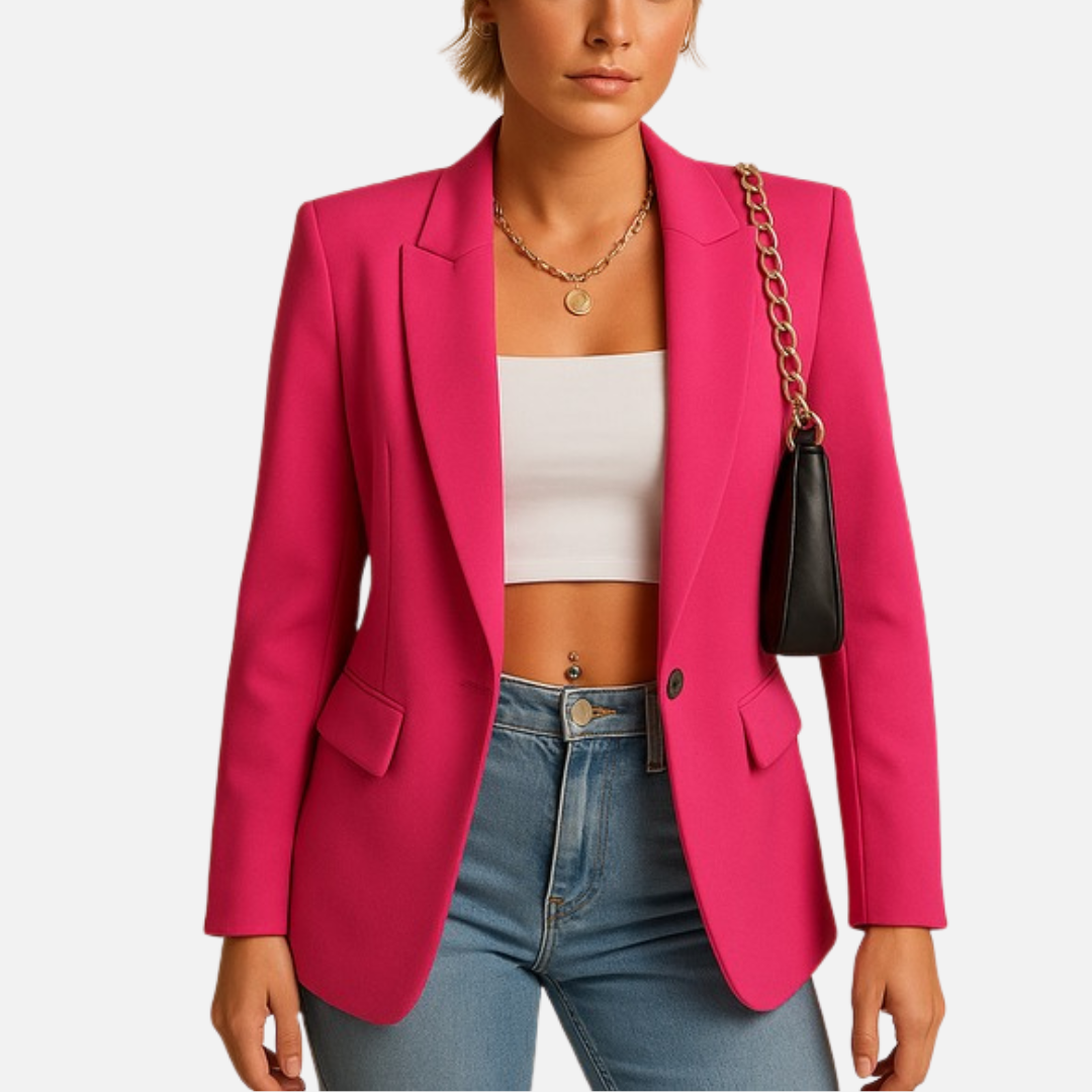 Women’s Casual Elegant Blazer - Tailored Single-Button Jacket