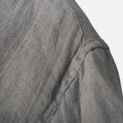 Men's Short Sleeve Linen Polo Henley Shirt