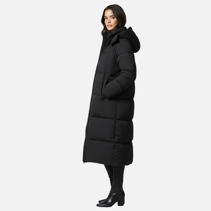 Women’s Long Puffer Jacket with Hood