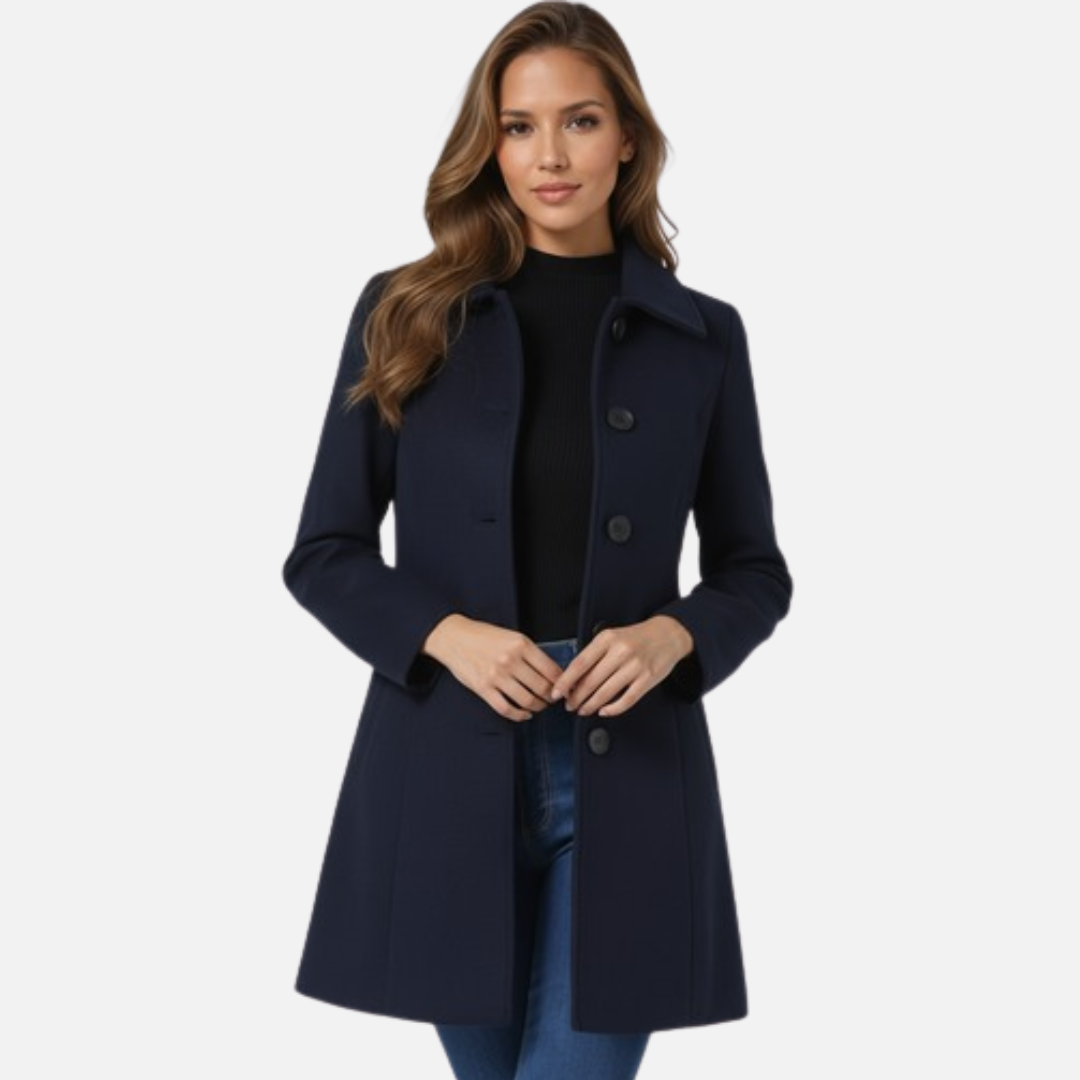 Women's Tailored Single-Breasted Wool Coat