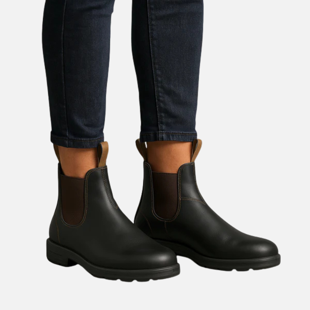 Women's Waterproof Chelsea Ankle Boots - Leather Pull-On Boots