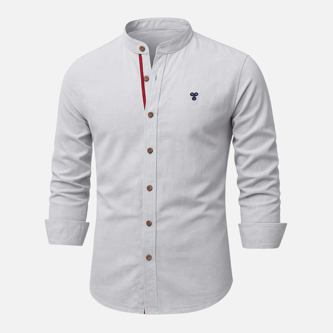 Men’s Button-Up Linen Shirt – Casual Collar