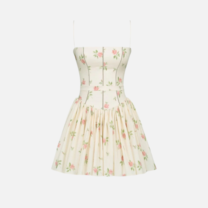 Women's Floral Corset Mini Dress - A-Line Summer Party Sundress