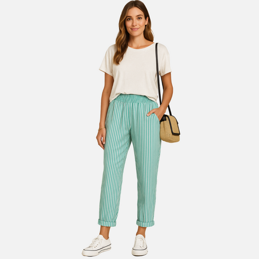 Long Linen Pants - Women's Breathable Pants