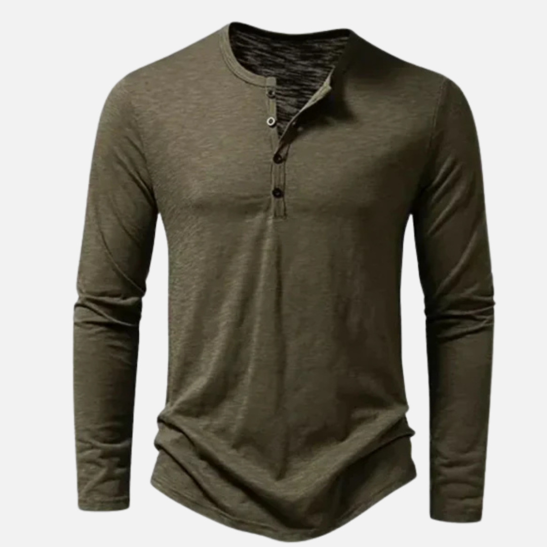 Lucas | Men's Long Sleeve Henley Shirt