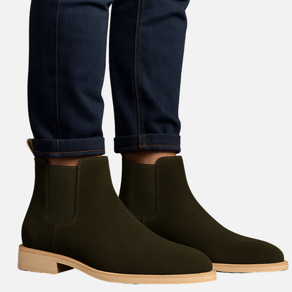 Men’s Suede Boots –  Classic Ankle Boots with Chelsea Heel