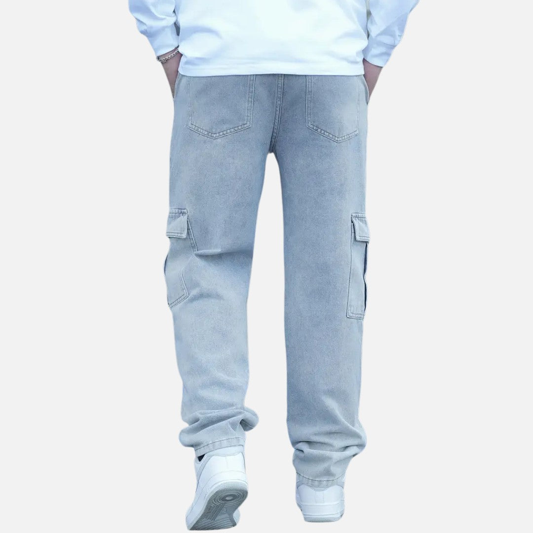 Elara | Men’s Straight Fit Denim Cargo Pants