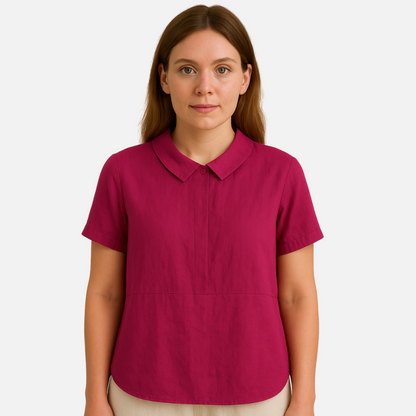 Women's Short Sleeve Linen Shirt