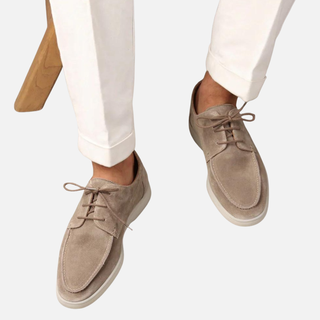 Men's Suede Derby Shoes - Casual Boat Shoe Style Loafers