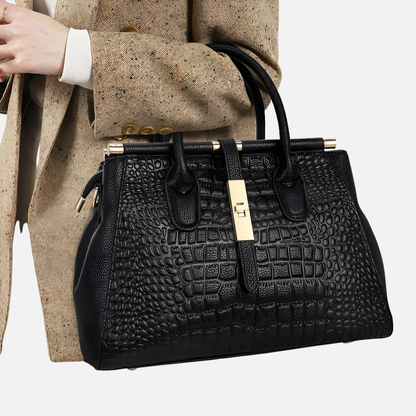 Women's Embossed Croc Leather Handbag Satchel