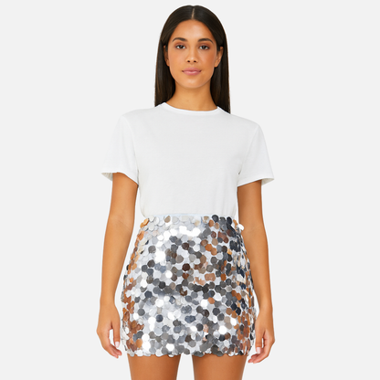 Women’s Sequin Mini Skirt – Sparkly Party Skirt