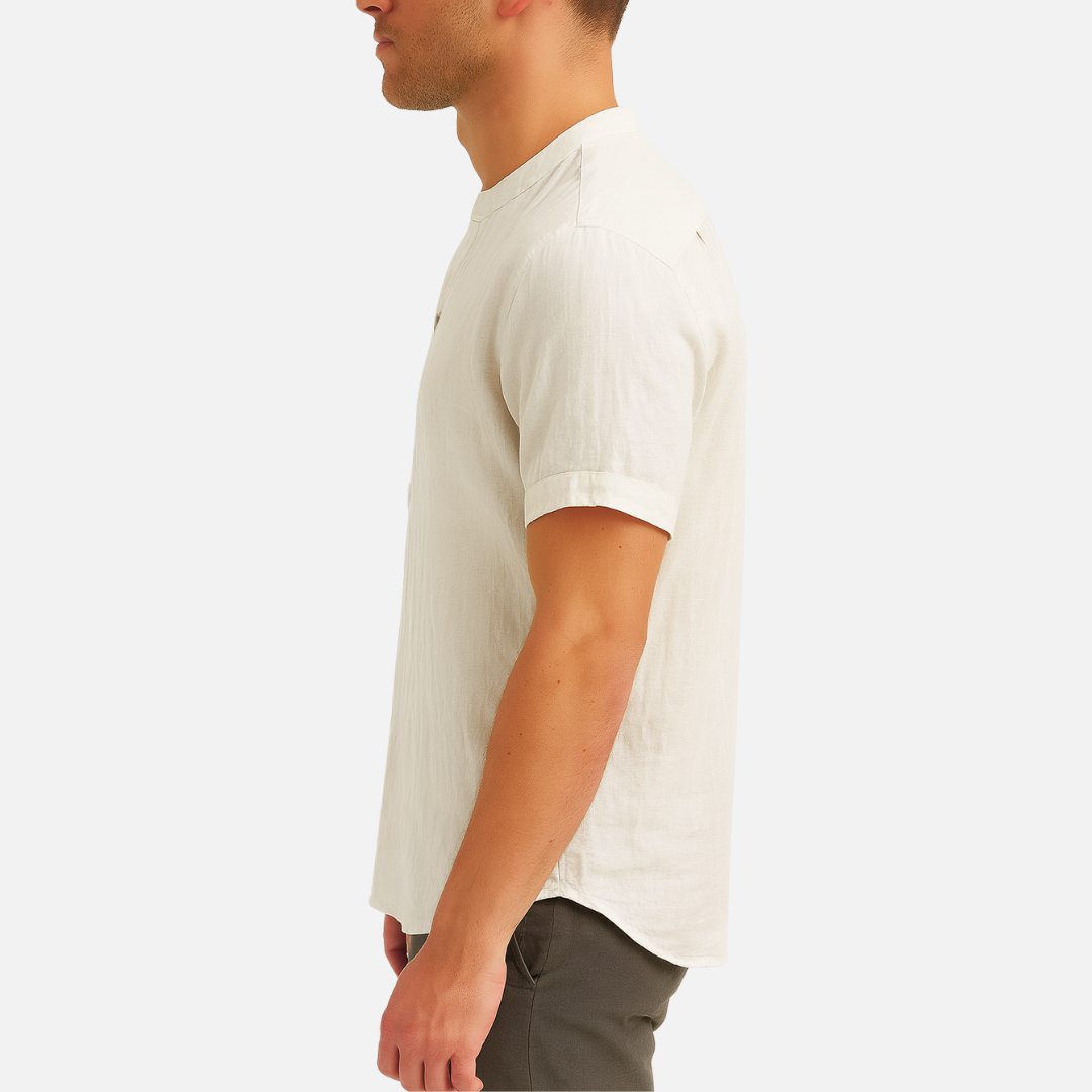 Casual Linen Shirt – Breathable Men's Polo Shirt